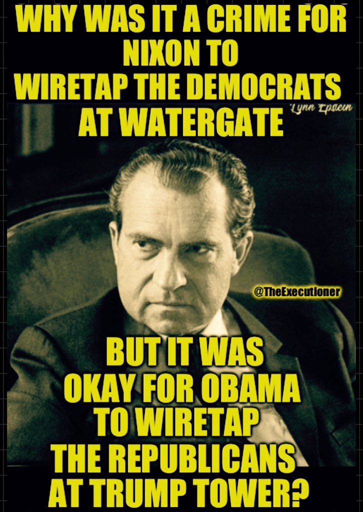 Wouldn’t you love to hear the SCOTUS take on this? Nixon was a choir boy compared to Obama and his crooked regime. Who is wondering the same? 👇🙋‍♂️