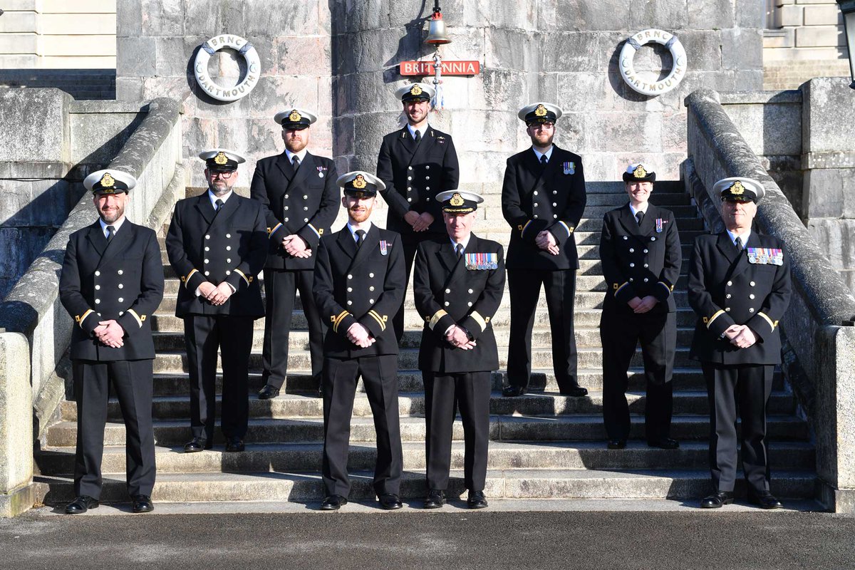 Class 23-03 completed their training at BRNC Dartmouth today. Marked by a passing out parade. Consisting of Rating to Officers (RTO) and Cadets, they stand proudly with Cdre RFA David Eagles, who is flanked by BRNC Training Officer 2/O(X) Will Salloway. BZ!