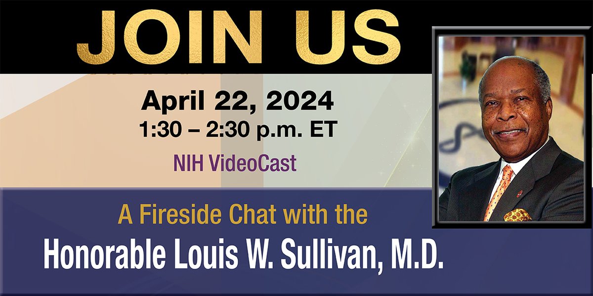 Join this special fireside chat celebrating the history and evolution of NIMHD! Former U.S. HHS Secretary the Honorable Dr. Louis W. Sullivan will discuss his seminal role in the founding of NIMHD and career dedicated to addressing #HealthDisparities. bit.ly/4aEzKCV