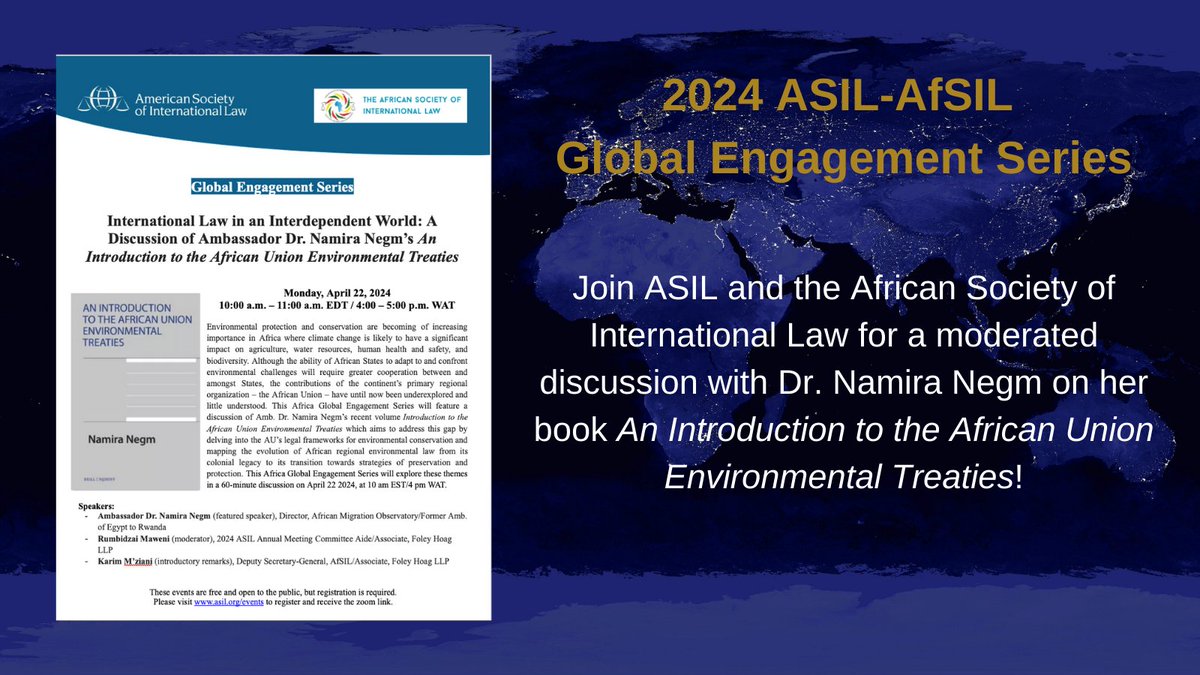 Join us and @AfSIL_SADI on Monday for this fantastic event! Register for free at asil.org/events.