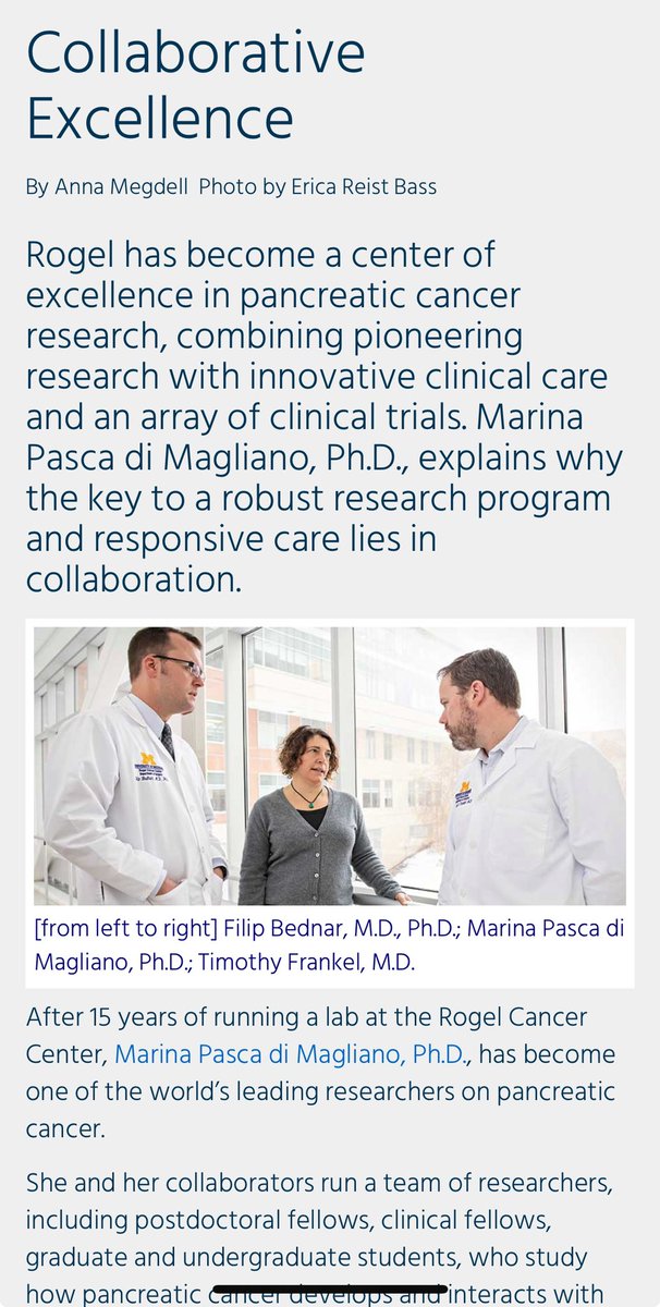 Highlight on the collaborative pancreas cancer research program @Pasca_Lab is driving in the Rogel 💪🏼