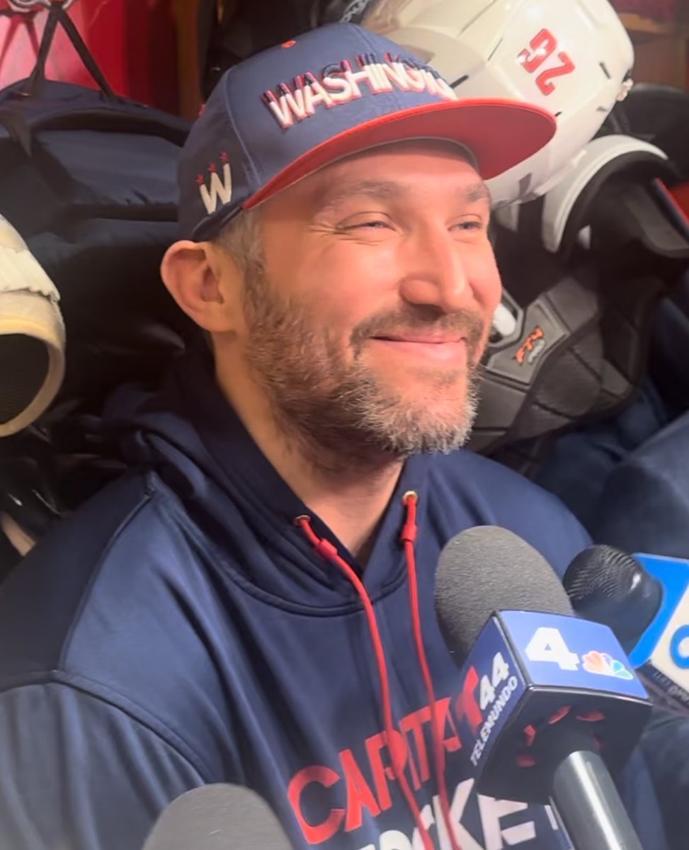 Ovechkin said he saw his smile go viral. Asked to do it again at the end of his presser: