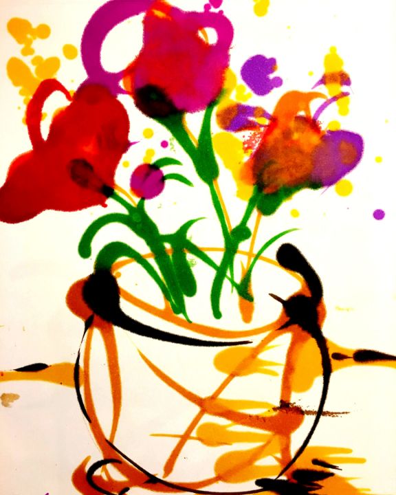 Art of the Day: 'Three Flowers in Round Vase'. Buy at: ArtPal.com/nvnez?i=230996…