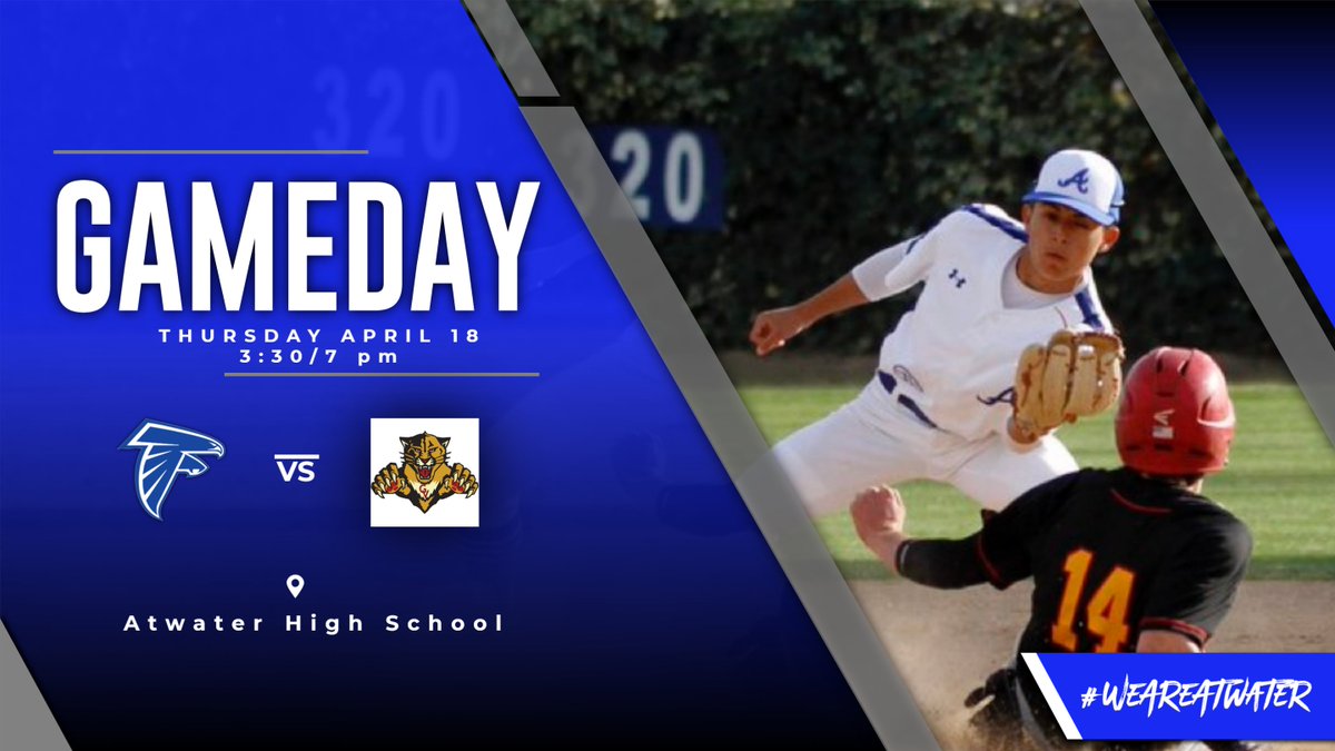 GAMEDAY!!! Baseball takes on the Cougars of Golden Valley. JV at AHS Varsity at Memorial JV at 3:30pm V at 7pm @AtwaterFalcons #WeAreAtwater #GoBigBlue