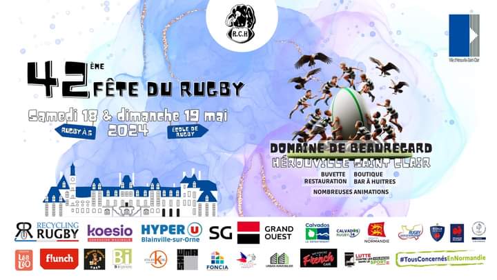 @FestBeauregard Hey John, avant le festival, le Rugby Club Hérouvillais organise sa 42ème Fête du Rugby le dimanche 19 mai : promis, les plus de 1000 jeunes joueurs abimeront le moins possible la pelouse de notre beau domaine 😉