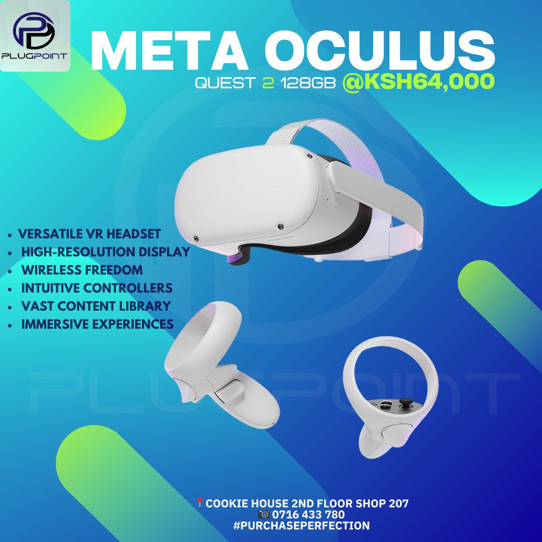 Meta Oculus Quest 2 128GB @ KSh64,000

high-resolution display
wireless freedom
intuitive controllers
vast content library
immersive experiences
seamless integration with Oculus ecosystem

📍Cookie House 2nd Floor Shop 207
📷 0716 433 780 
#PurchasePerfection