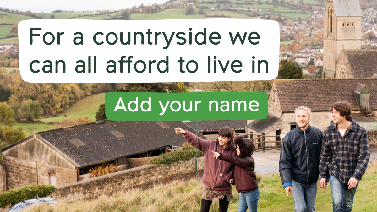 A whole generation continues to be priced out of the countryside due to a lack of affordable homes. 🏠⚠️ Young people are being forced out of rural areas and it's draining skills from the rural economy. 👎 Will you take a stand with us? 👇 takeaction.cpre.org.uk/page/142286/pe…