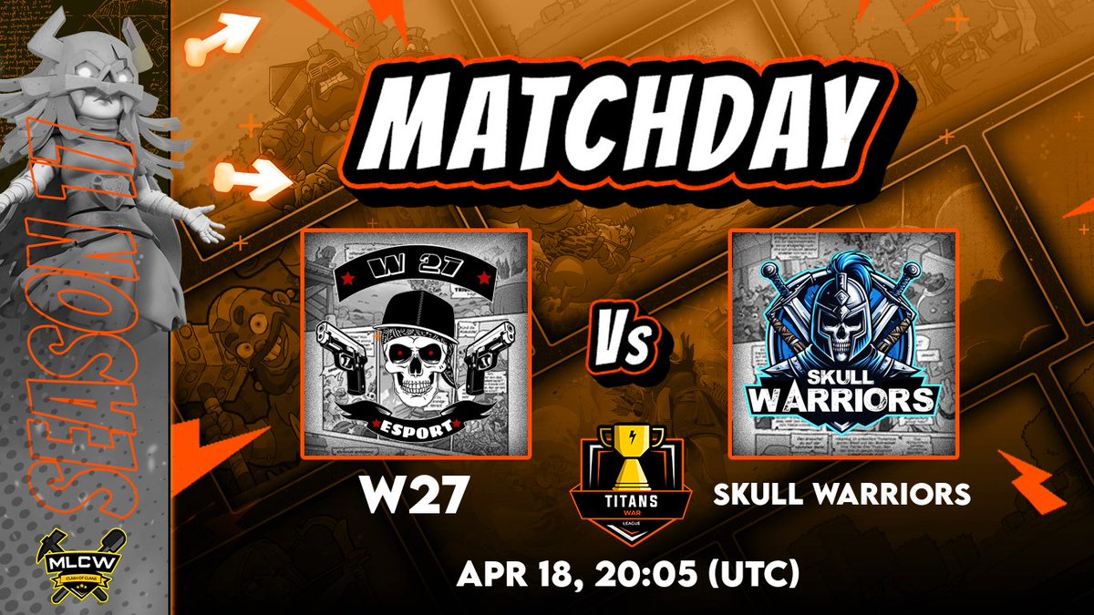 ⭐JOUR DE MATCH⭐

⏰ 22h
⚔ W27E-Sport 🆚️ Skull Warriors
🏆 <a href="/MinerLeagueCW/">MLCW</a> | Match de groupe