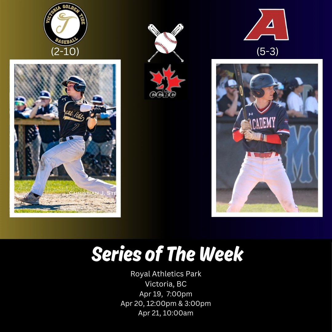 ❗️SERIES OF THE WEEK ❗️

Our week 4 Series of the Week will have @PrairieBaseball face off against @goldentideyyj

#canadasleague #ccbcofficial #ccbc