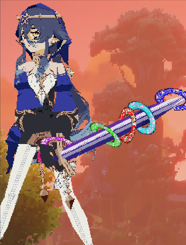 HeartLychee's tweet photo. I forgot more tags again so here's an opportunity to show off the weird sword I made for her
guess the reference???????? #genshinimpact #genshinimpactfanart #Layla #3DModel #lowpoly https://t.co/BvP1ucSI88