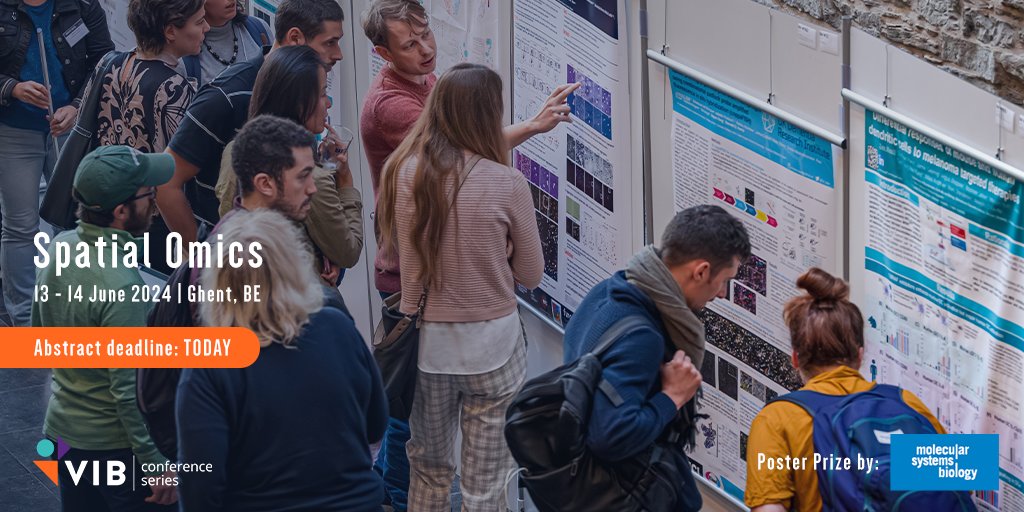 🚨 Deadline alert! Today is the abstract deadline for #SpatialOmics24! Don't miss out on the chance to win the @MolSystBiol Poster Prize. Submit your abstract before midnight 👉 vibbio.tech/3vKiiON #spatialomics #spatialproteomics #multiomics #spatialmetabolomics