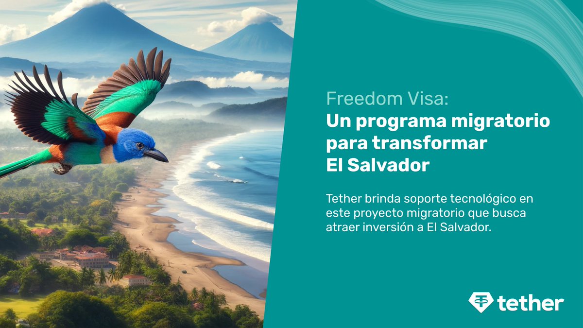 🇸🇻 El Salvador está transformando su realidad con #Bitcoin y su programa @AdoptingES busca atraer pioneros e inversionistas que quieran participar de su renacimiento. En #Tether estamos orgullosos de brindar soporte tecnológico a este proyecto.
