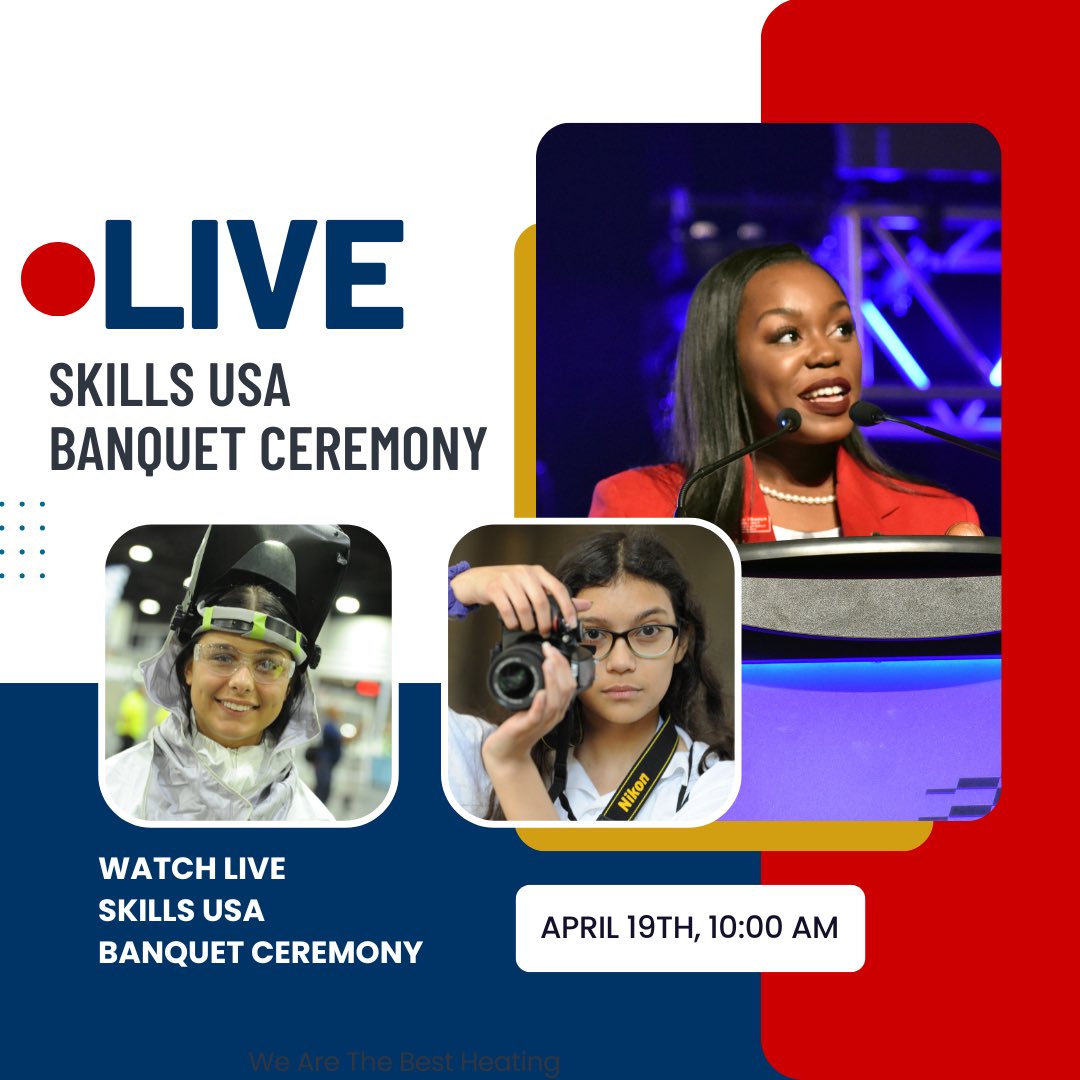 DelcastleDM112's tweet photo. We will be live streaming the awards ceremony for SkillsUSA on Friday, April 19th. You can expect the live streaming on the DelawareSkillsUSA YouTube Channel. The link to the live will be in our bio!

#nccvt #dths #skillsusa #delawareskillsusa https://t.co/juAIEoF6SI