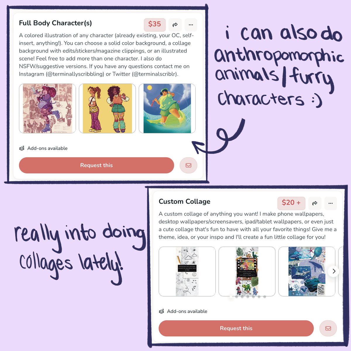 hai friends!! some info about my c0mmissi0ns rn :) plz share if u can. thank u <33 