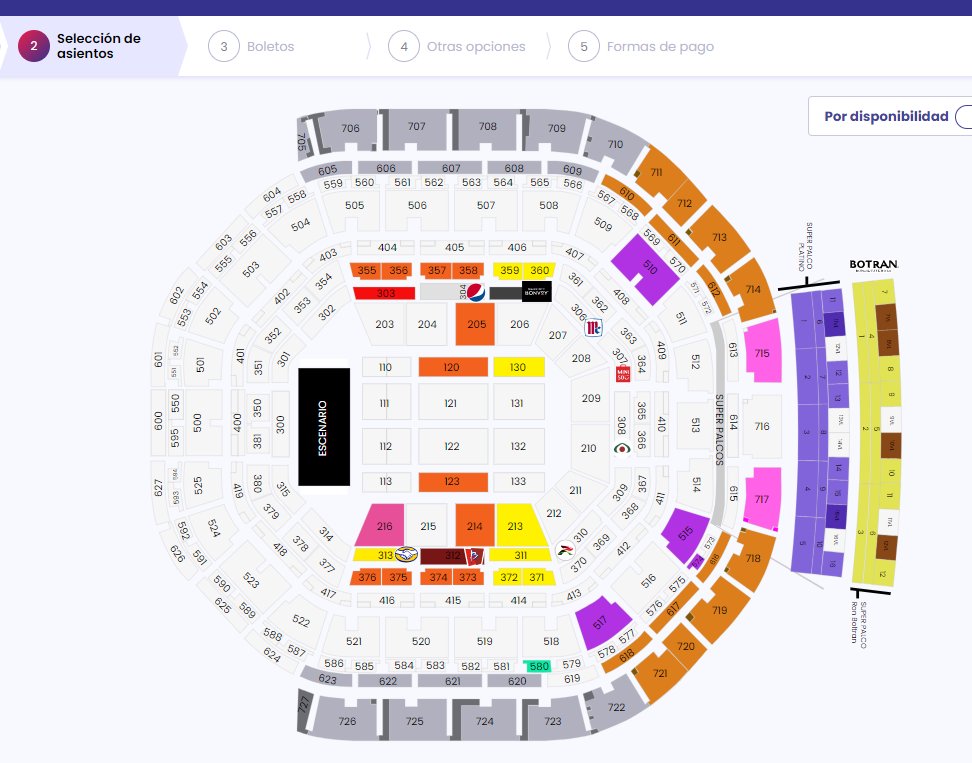 🚨Mapa actualizado de boletos disponibles para CD9 2da fecha a las 10:45 AM