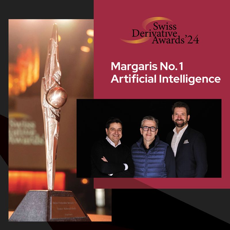 We are honored that Margaris No.1 Artificial Intelligence has been 🏆 #Awarded Best Active Underlying at the #SwissDerivativeAwards! lnkd.in/gZX5MqpB This recognition is a testament to our #team's outstanding teamwork and dedication in managing this innovative product.