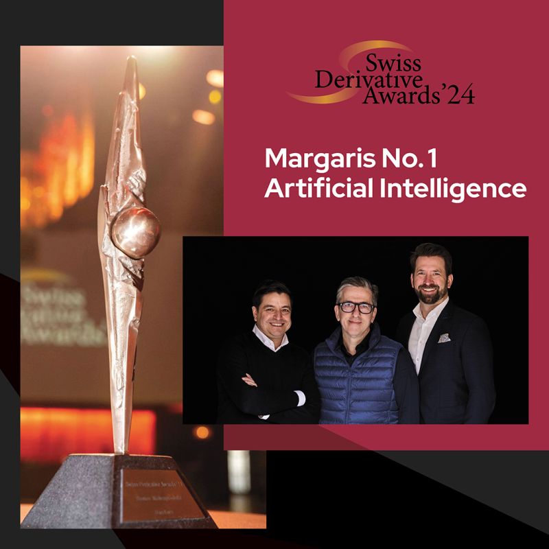 We are honored that Margaris No.1 Artificial Intelligence has been 🏆 #Awarded Best Active Underlying at the #SwissDerivativeAwards! lnkd.in/gZX5MqpB This recognition is a testament to our #team's outstanding teamwork and dedication in managing this innovative product.…