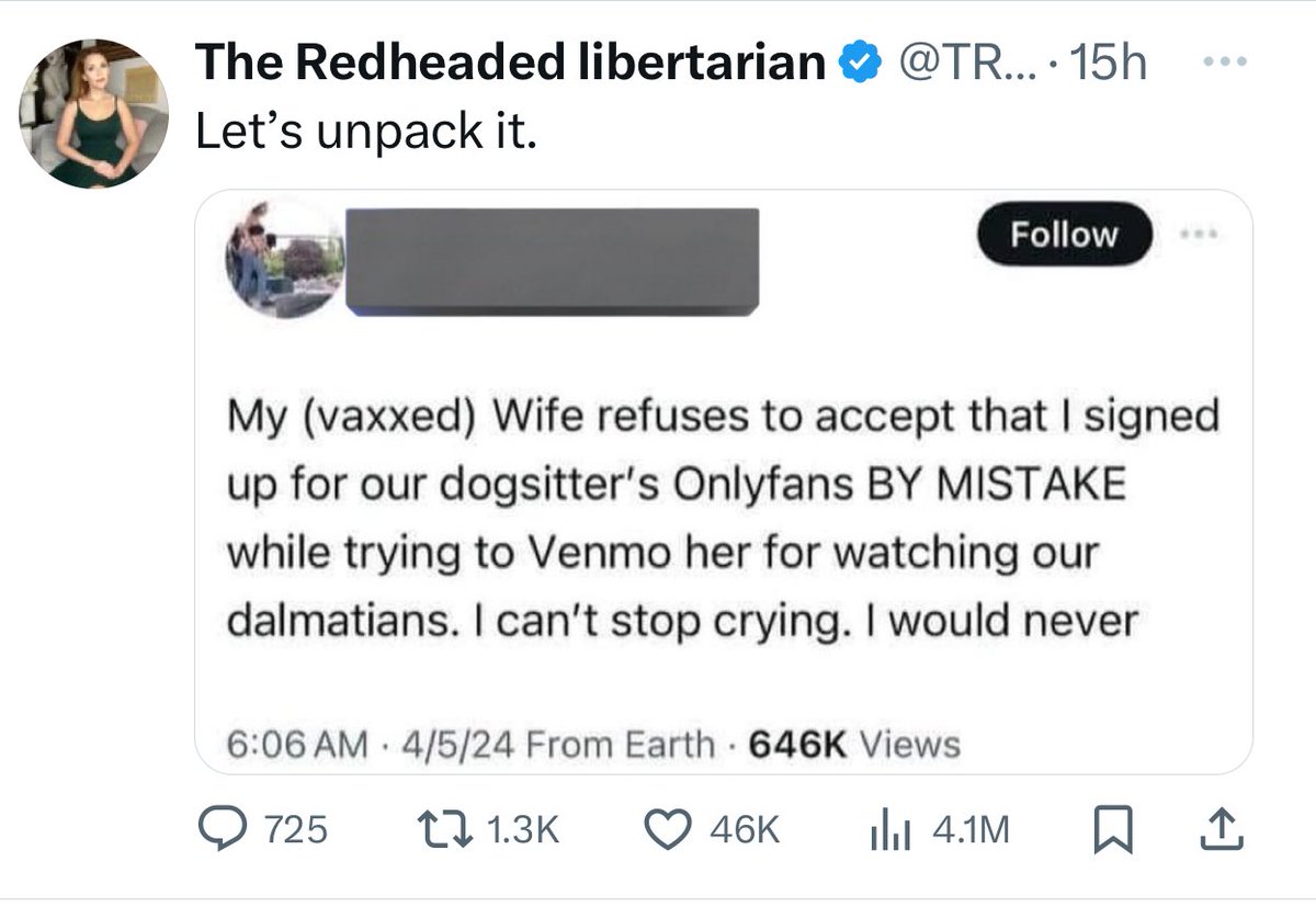 Yes, let’s unpack this @robdelaney joke. People unironically follow and retweet this woman. How embarrassing to consider someone this dumb and/or dishonest to be any sort of thought leader.