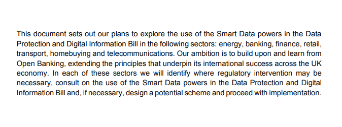 The Smart Data Roadmap: action the government is taking in 2024 to 2025 gov.uk/government/pub… from @biztradegovuk #DPDIBill #dataeconomy #Smartdata is sharing of customer data, but the scope includes plans to use the same powers to mandate #opendata i.e. the #roadfuels scheme.