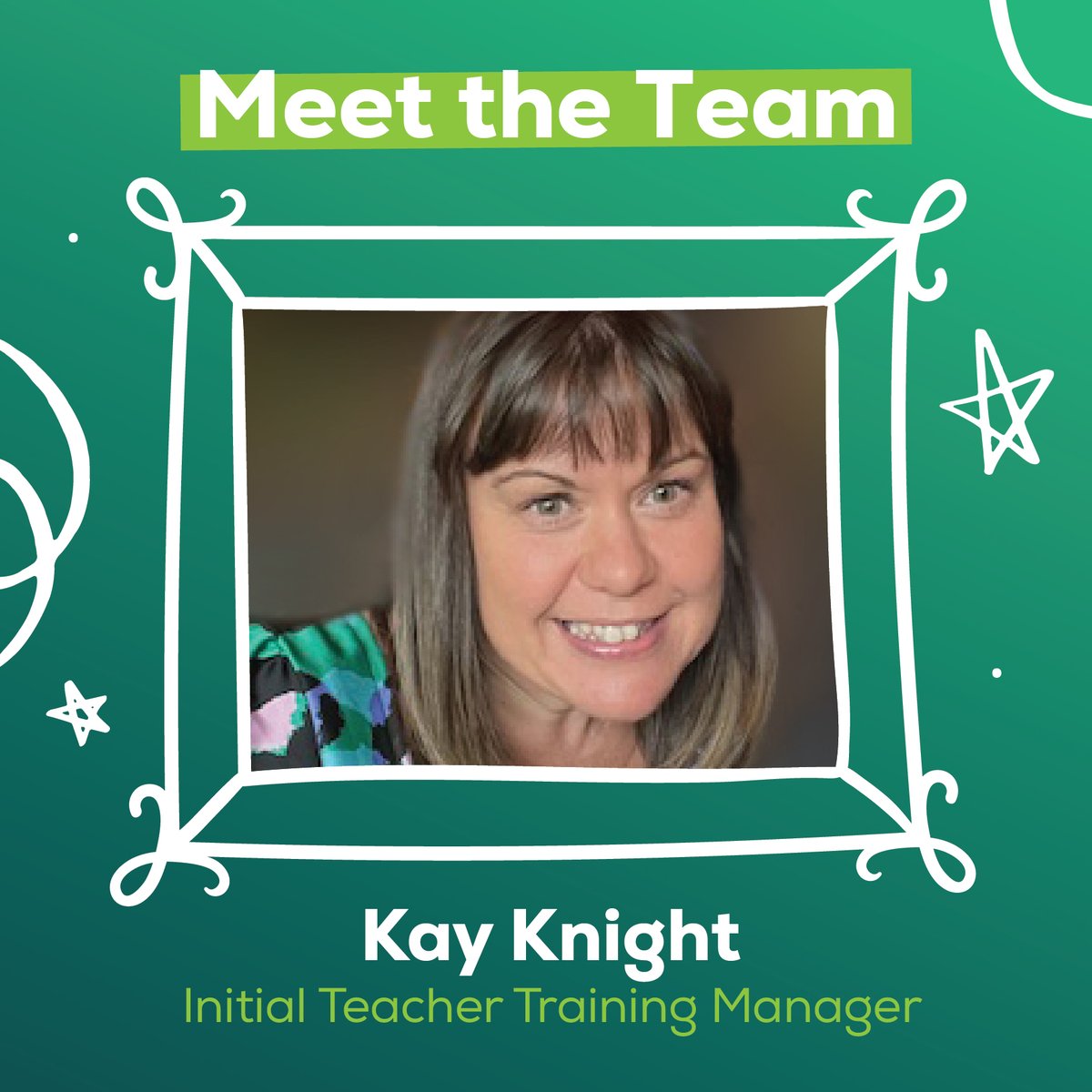 Say hello to Kay 👋 Initial Teacher Training Manager Kay is the welcoming face of North East SCITT, and will likely be your first point of contact. Kay ensures a seamless journey throughout your training year, supporting you from your initial enquiry to your graduation 🎓💚