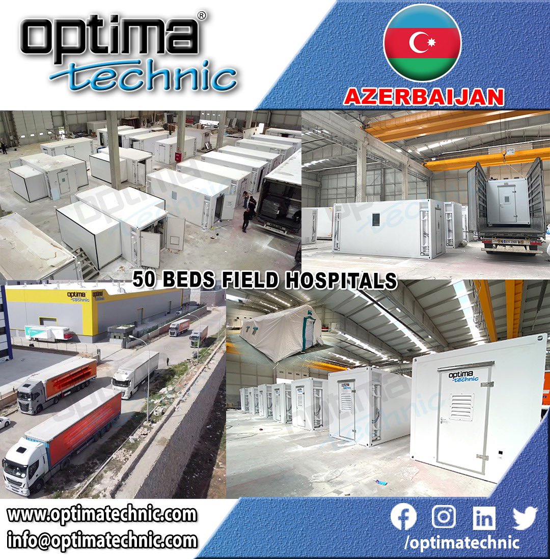 Optima Technic Field Hospitals Projects...

We shipped 50 Beds Field Hospitals to Azerbaijan with fully equipped.

#madeinturkey #optimatechnic #mobilehospitals #fieldhospitals #mobileclinics #azerbaijan #azerbaycan #medicalunits #hospitalcontainers