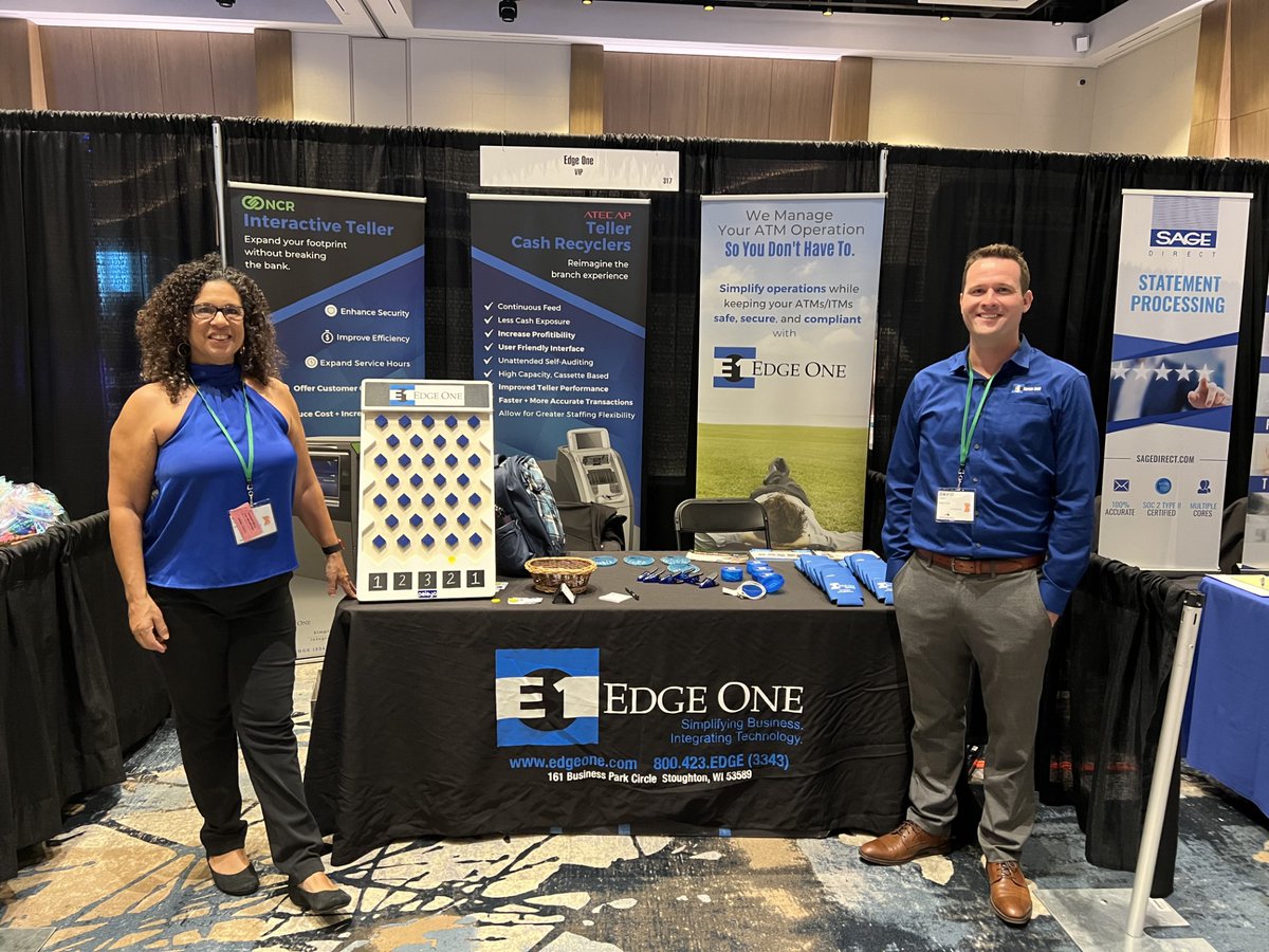 EdgeOneLLC's tweet photo. Edge One is attending the Minnesota Credit Union Network Accelerate 24 conference and tradeshow today and tomorrow! Don't be shy; come say hi to Laurie Falz and David Haug at Booth 317. While you're hanging out with them, you can play our plinko game and win a prize! https://t.co/zPV3ADW5K5