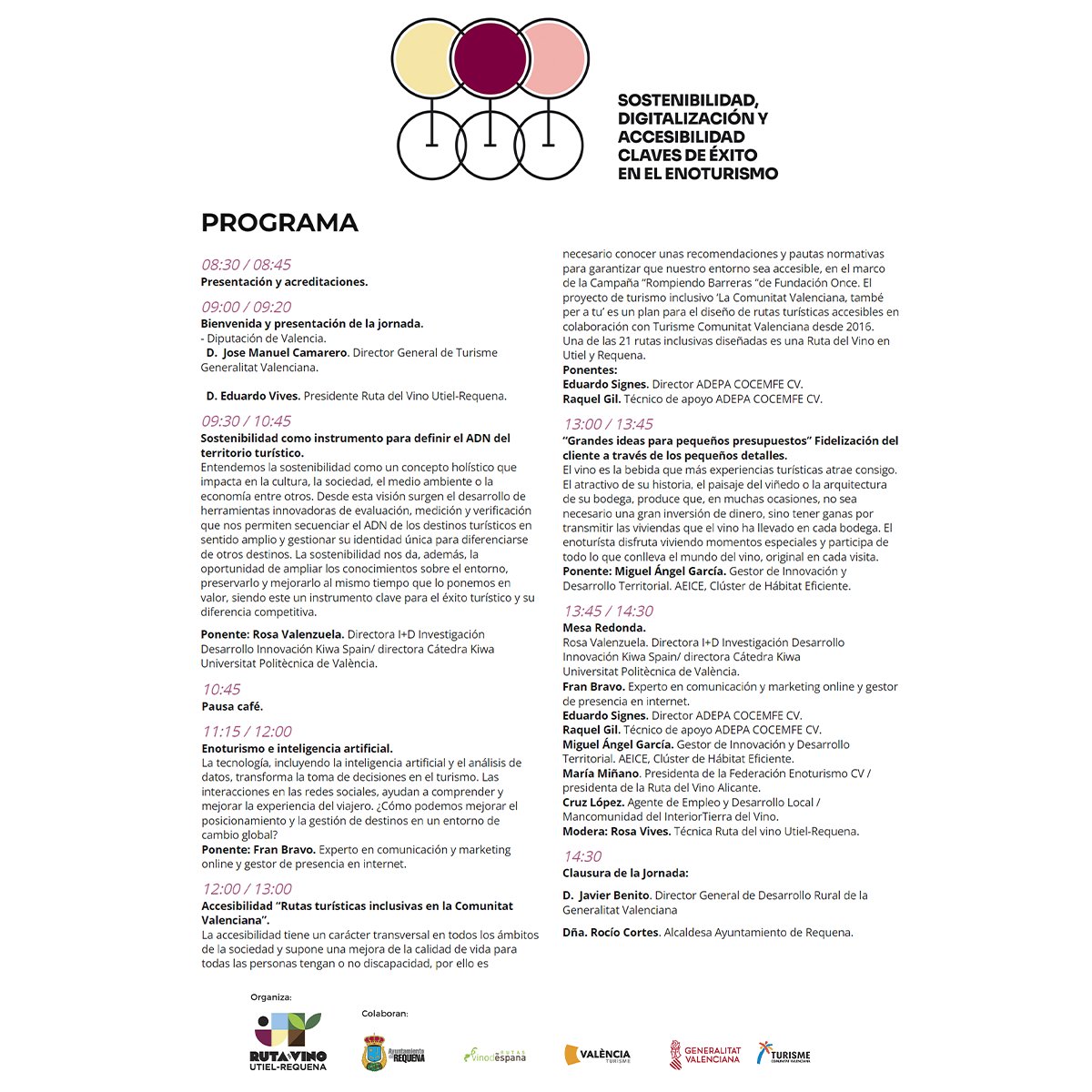 FranBravoSM's tweet photo. El miércoles 24 de Abril participaré como ponente en el 6º Foro de Enoturismo de la Ruta del Vino Utiel-Requena. Un placer poder hablar de inteligencia artificial, enoturismo y redes sociales. https://t.co/B8LOOcPlXG… #winetourism #Utiel #Requena #enoturismo #rutadelvino https://t.co/Lc3k7MfhHF