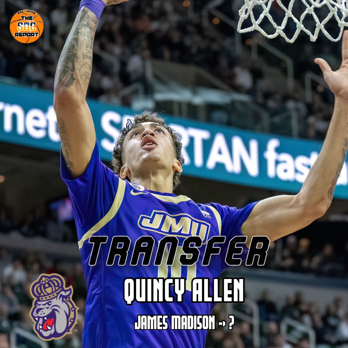 🚨James Madison wing Quincy Allen has entered the transfer portal

📊The 6’8” sophomore averaged 3.8 PPG in only 8 games this past season. Former 4 ⭐️ recruit

#JamesMadison #CollegeBasketball #SunBeltMBB