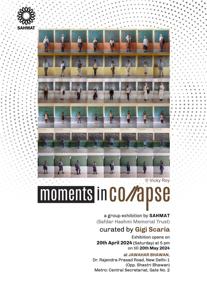 Join us for the opening of the exhibition Moments in Collapse Curated by Gigi Scaria 20th April 2024 (Saturday) at 5pm JAWAHAR BHAWAN, New Delhi.