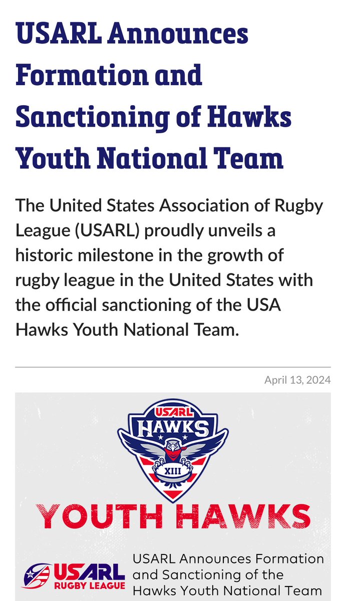 You participate in sports with the hope of representing your country. @USARugbyLeague Youth U19 is giving that opportunity to our young players. We are making history in more ways than one. Rugby League is the Winner! #rugbyleague #usarugbyleagueyouthhawks #usarl #utahrugbyleague