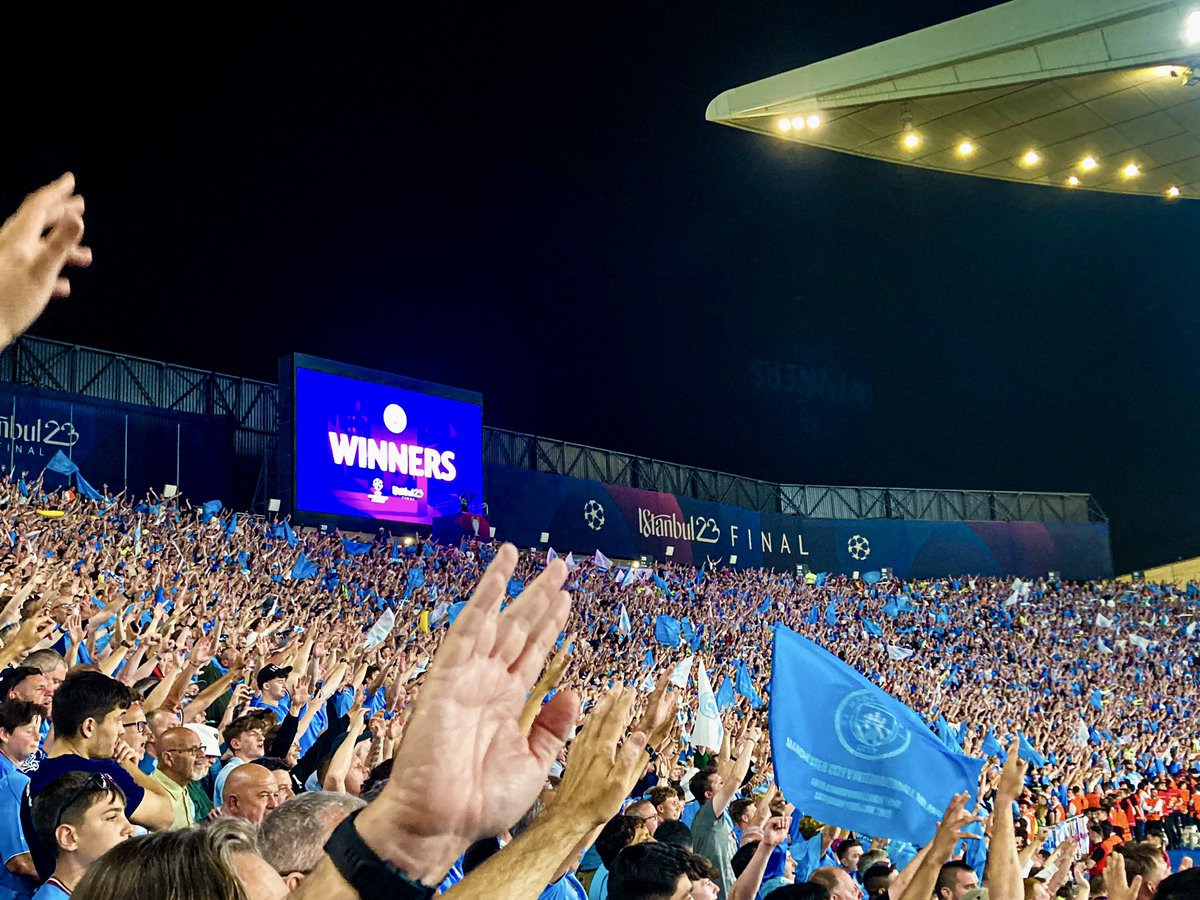 CityBIue's tweet photo. I have finally found a way to put into words why this is the case.

When I was at the Atatürk Olympic Stadium in Istanbul on the 10th of June 2023, I genuinely said to my uncle next to me:

"If we win the Champions League tonight, I genuinely couldn't care less if we never win another trophy again."

I truly meant it. I have witnessed my club complete what is regarded as the pinnacle achievement of club football –– winning THE treble.

The constant yo-yo-ing and bottling competitions made that moment when the final whistle blew against Inter all the more special to the point where I wasn't worried about winning it all ever again. Experiencing the lows allowed the success that followed it to mean so much more. 

Would I love it if we created a dynasty and won the CL and numerous trebles again? Absolutely. Would I still adore this club even if we got sent down to League Two due to the charges or the Sheikh sells up and we naturally do downwards? Absolutely. 

Bring on the failings. It's what gives our club depth and some much-needed perspective. 

https://t.co/0Y38ZSEtrX