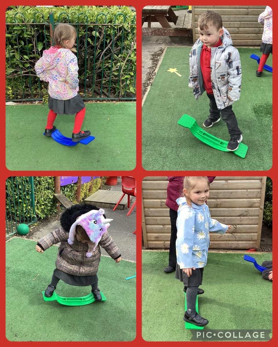We tried the new balance boards, they were super tricky. #physicaldevelopment