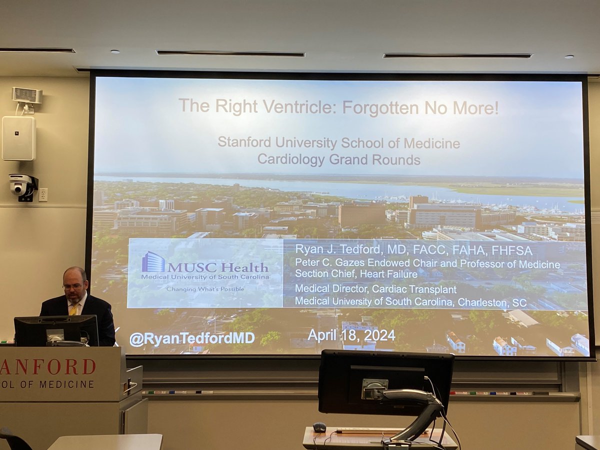 @RyanTedfordMD from @MedUnivSC wowing @Stanford with his work & perspectives on the RV🫀: how to best assess, prognostic implications and potential therapeutic interventions‼️ @Stanford_HF @ISHLT @HFSA @TheJHLT @JCardFail