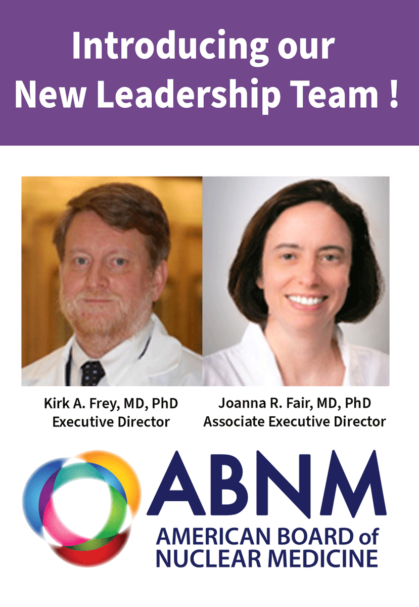 Introducing our New Leadership Team 🌟

The ABNM is pleased to announce that Kirk Frey, MD, PhD will become the Executive Director, and Joanna Fair, MD, PhD will become the Associate Executive Director of the ABNM on July 13, 2024. Congrats to our stellar leaders!