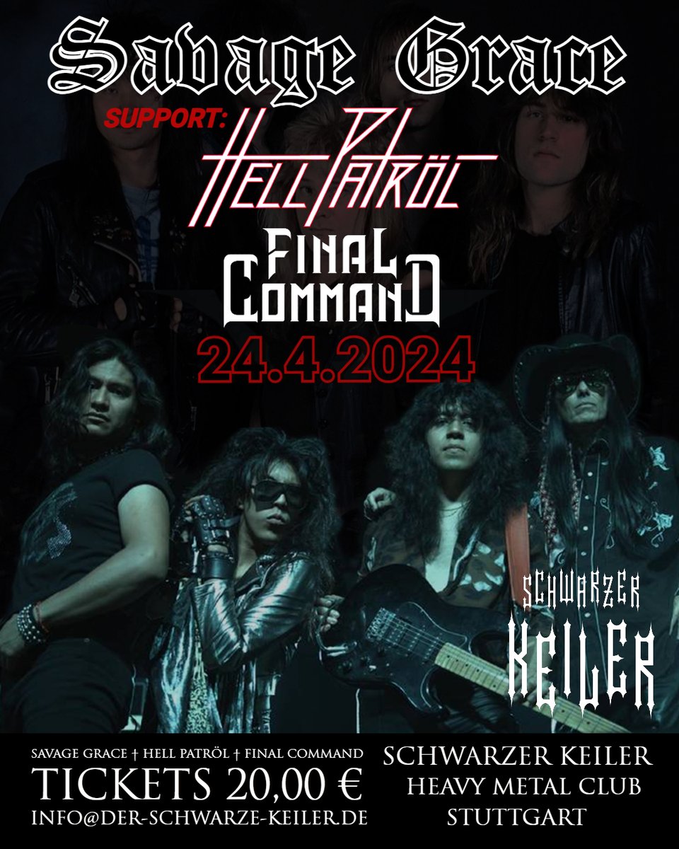 Domaniac42's tweet photo. Nächsten Mittwoch gehts schon wieder nach #Stuttgart für mich - denn dann spielen wir mit Hell Patröl im #SchwarzenKeiler. Komplette Speed Metal-Invasion mit #SavageGrace und #FinalCommand! Kommt da mal rum, eh! https://t.co/j9ghpjYbi3