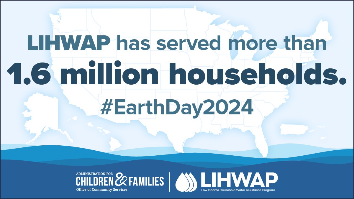 RCAP_Solutions's tweet image. The Low Income Household Water Assistance Program served over 1.6 million households and secured nearly 13,000 agreements with water providers, alleviating the impact of growing water rates across the country. #EarthDay2024 #LIHWAP @OCS_ACFgov