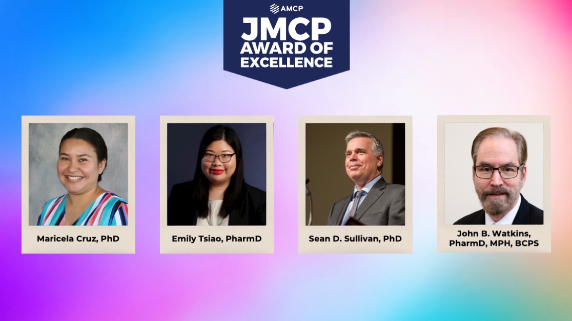 Congratulations to Kai Yeung et. all for earning the JMCP Award of Excellence! The JMCP Award of Excellence recognizes the author or authors of the best article to appear in JMCP in the prior calendar year. bit.ly/3wXUYsq #AMCP2024 #AMCPAwards #JMCP