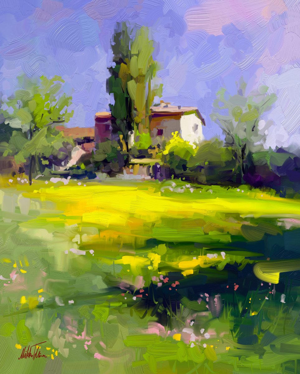 ~ Beautiful Summer day ~ Digital oil painting #painting #artwork #landscape #ArtistOnTwitter #artrage