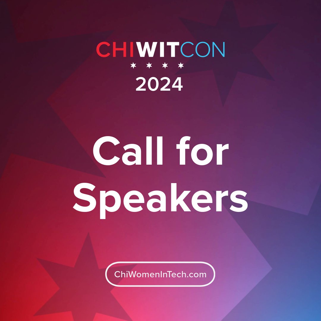 chiwitcon's tweet photo. The CHIWITCON 2024 call for speakers is now open! Join us on October 3rd for a day focused on "Fearless Forward": Propelling ourselves fearlessly into the future of technology. 

Submit your proposal here: https://t.co/QU409WZKF6 

#chiwitcon #chicagowomenintech #fearlessforward https://t.co/qrmMb4LAO2