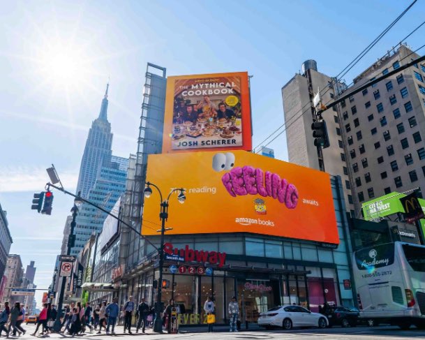 Can you believe @amazonbooks put these faces (via The Mythical Cookbook) on a billboard?! If you're in NYC, check it out at 7th Ave & 34th St!