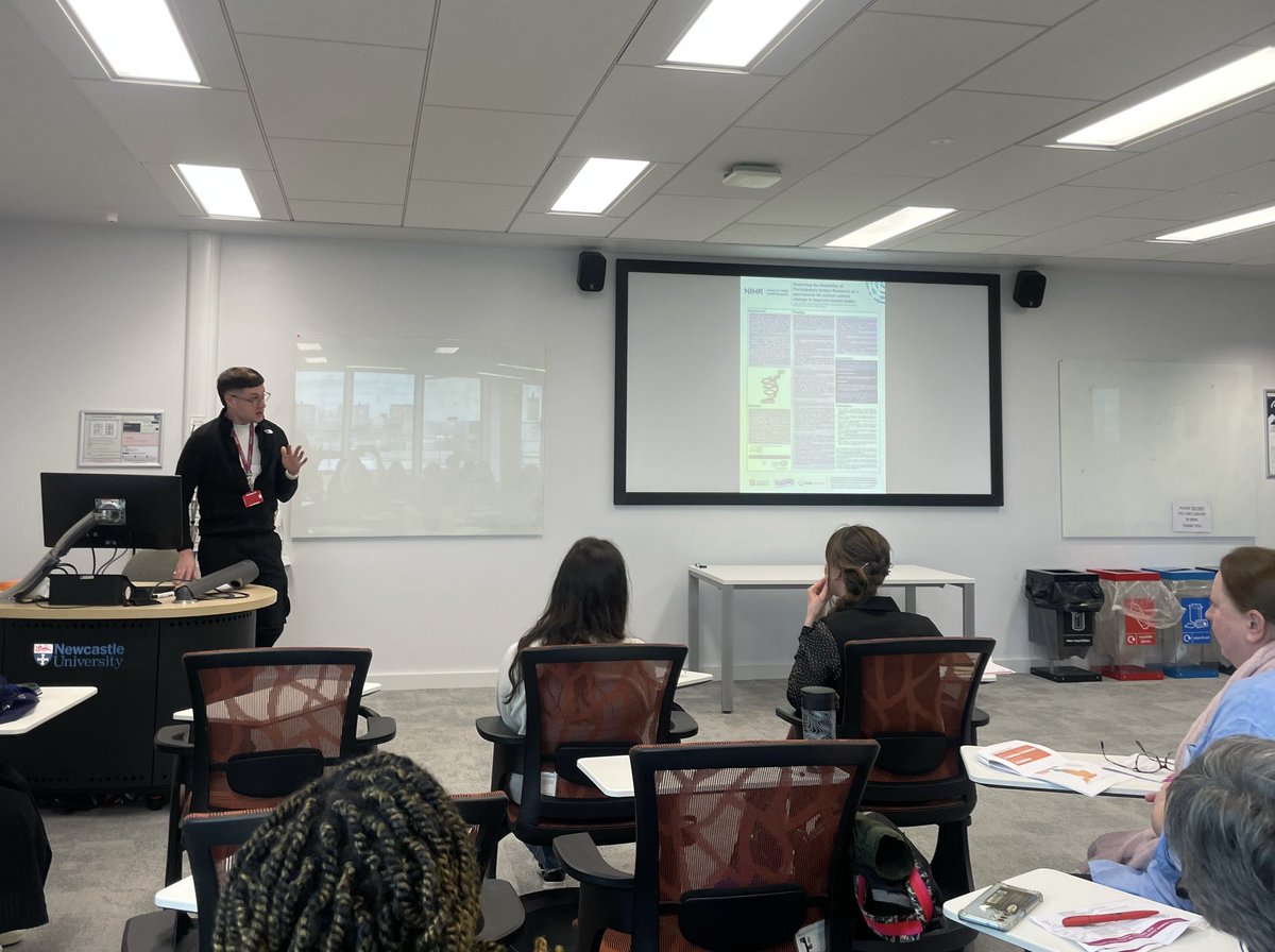 LiamPSpencer's tweet photo. Great to present today at the @UniofNewcastle #PHSI Spring Research Event on our @NIHRSPHR funded project exploring the feasibility of using Participatory Action Research as a mechanism for school culture change to improve student mental health https://t.co/8N2M733OmD