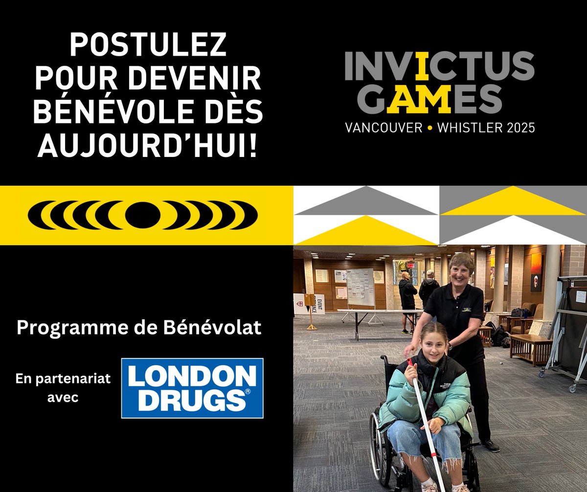 Les Jeux Invictus de Vancouver Whistler 2025, présentés par @ATCO et @Boeing, sont heureux de célébrer la Semaine de l’action bénévole avec London Drugs, partenaire de soutien du programme de bénévolat, qui est essentiel à la présentation réussie des Jeux. Il est encore temps de…