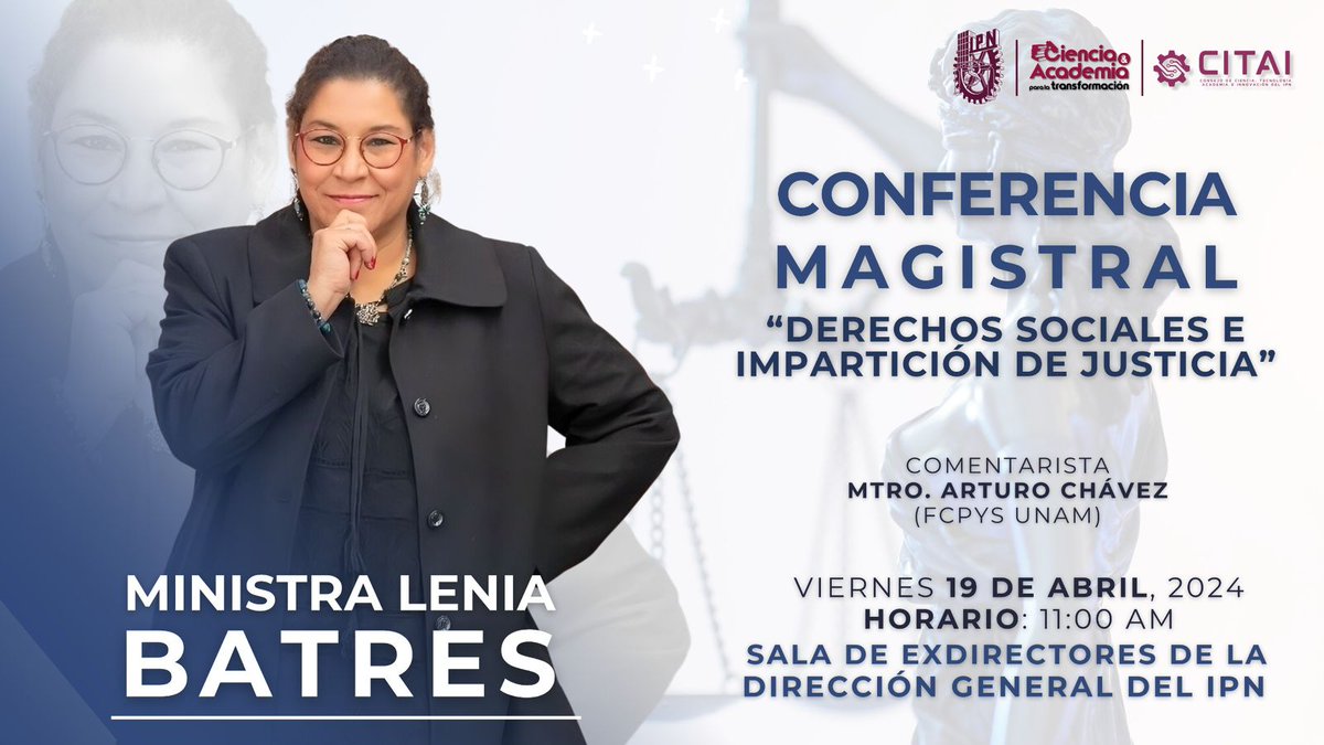 citai_cecyt9's tweet photo. ¿Listo para explorar el vínculo entre los derechos sociales y la justicia? Únete a nuestra conferencia magistral este viernes 19 de abril y amplía tu comprensión sobre este tema crucial.
#DerechosHumanos #Conferencia #CITAI https://t.co/LZU109QwXL