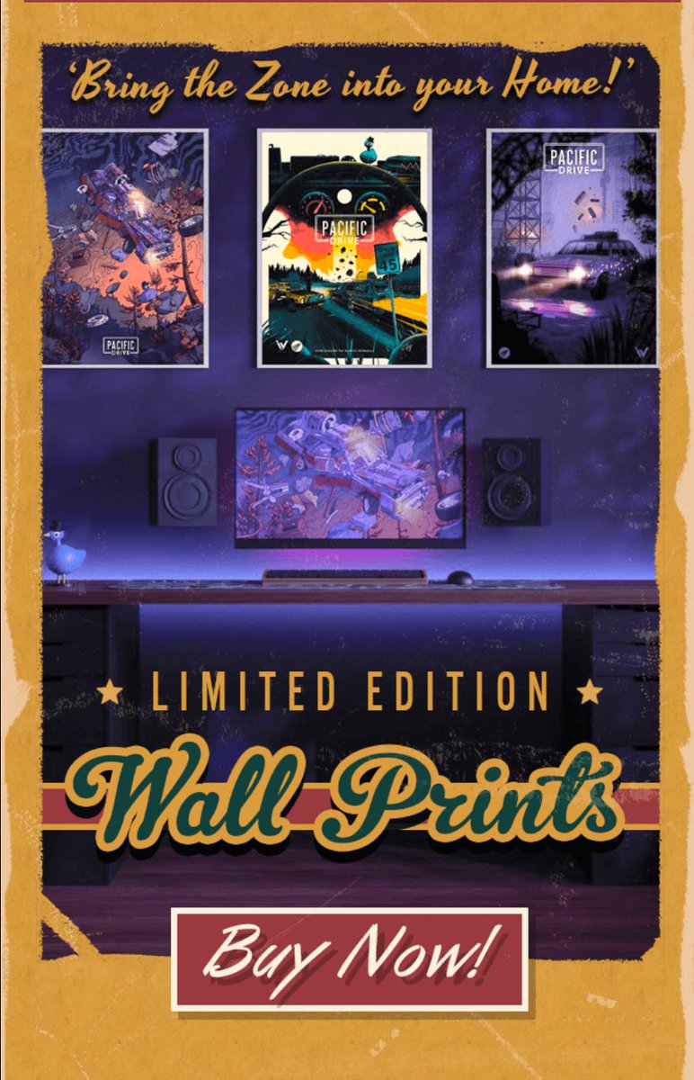 Bring the Zone into Your Home! 

Limited edition wall prints for #PacificDrive are available now!

Get yours!
posterspy.com/store/pacific-…