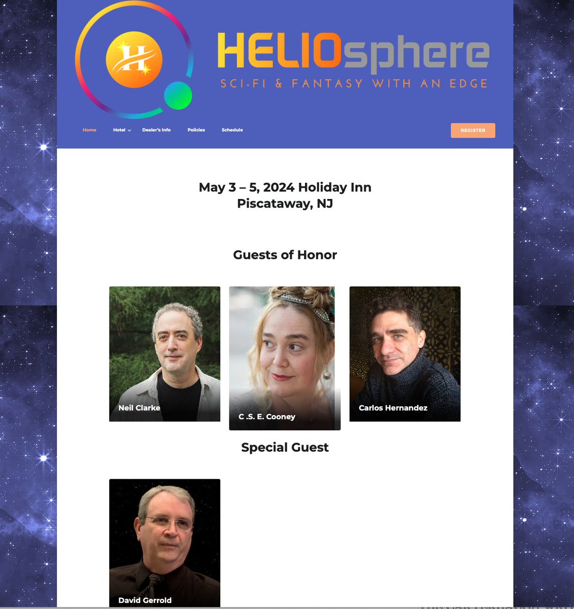 HELIOsphere 2024--in which @writeteachplay and I are Guests of Honor, along with @clarkesworld and David Gerrold. csecooney.com/2024/04/18/hel…