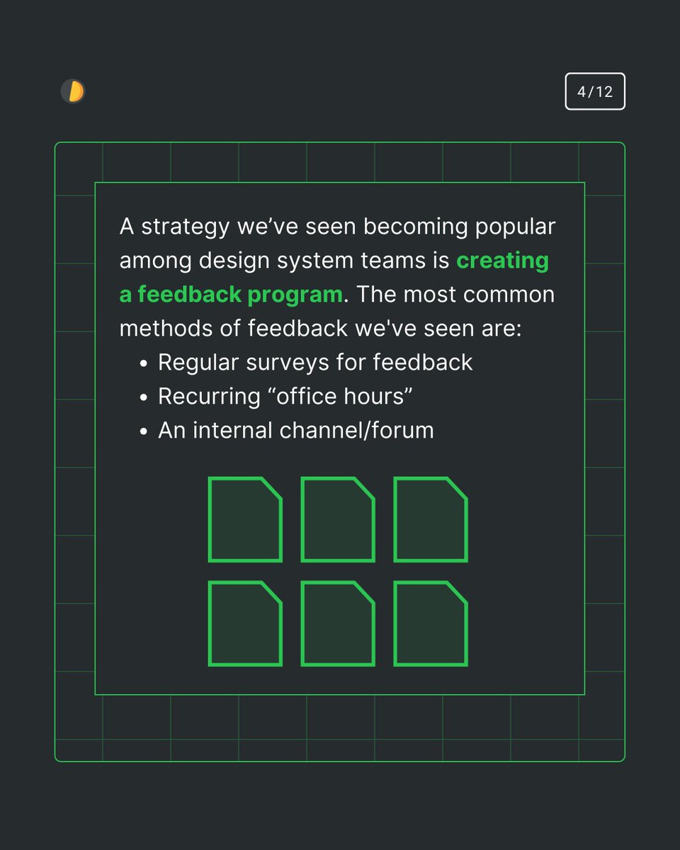 A common strategy is establishing a feedback program for your #designsystem. 🗣️