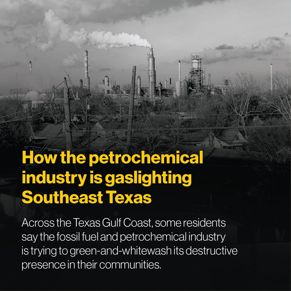 As petrochemical operations expand across the Texas Gulf Coast, residents say the industry is green-and-whitewashing its destructive presence in their communities. exxonknews.org/p/how-the-petr…