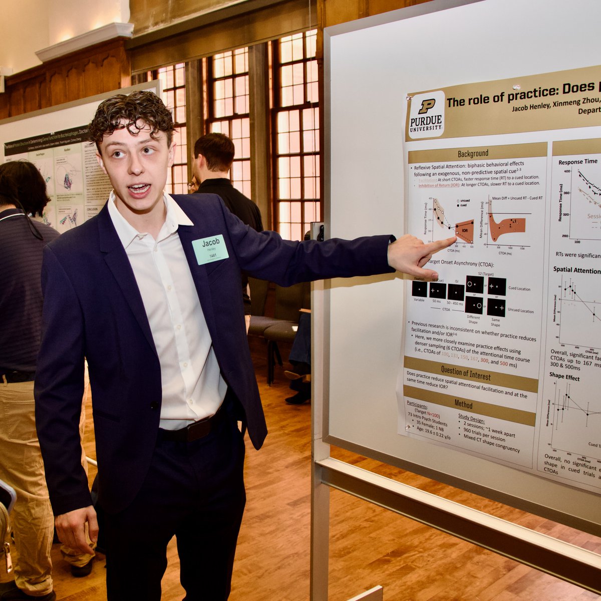 #ThrowbackThursday to when our @PurdueHHS students presented their research posters at the @PurdueOUR Spring 2024 Undergraduate Research Conference last week. We're proud of all of your hard work. #PurdueHHS #PurdueUniversity