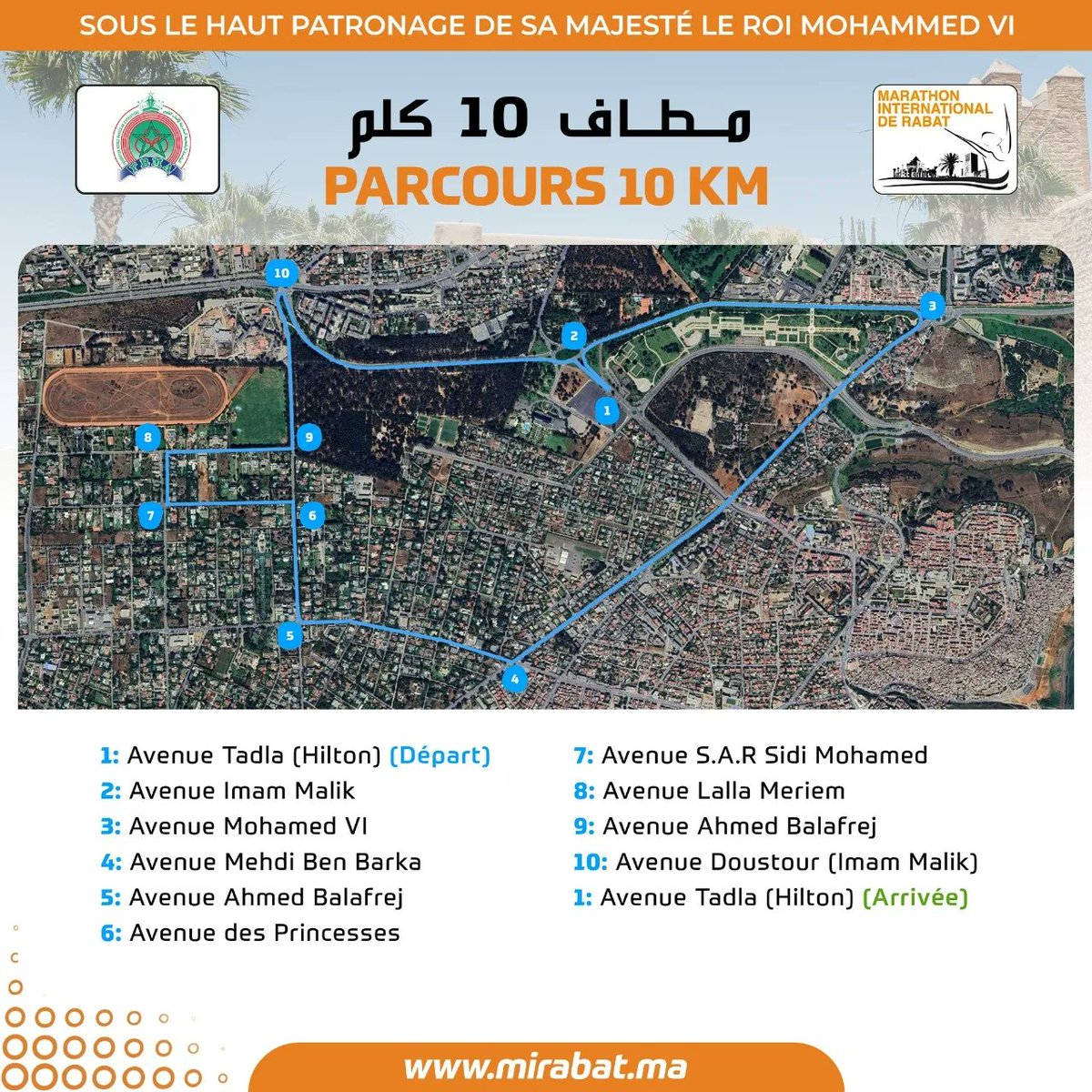 RabatMarathon's tweet photo. - مطافات النسخة السابعة لماراطون الرباط الدولي والذي سينظم يوم الأحد 21 أبريل 2024. .
#MIRabat2024 #Frma https://t.co/QXni0jl3Wy