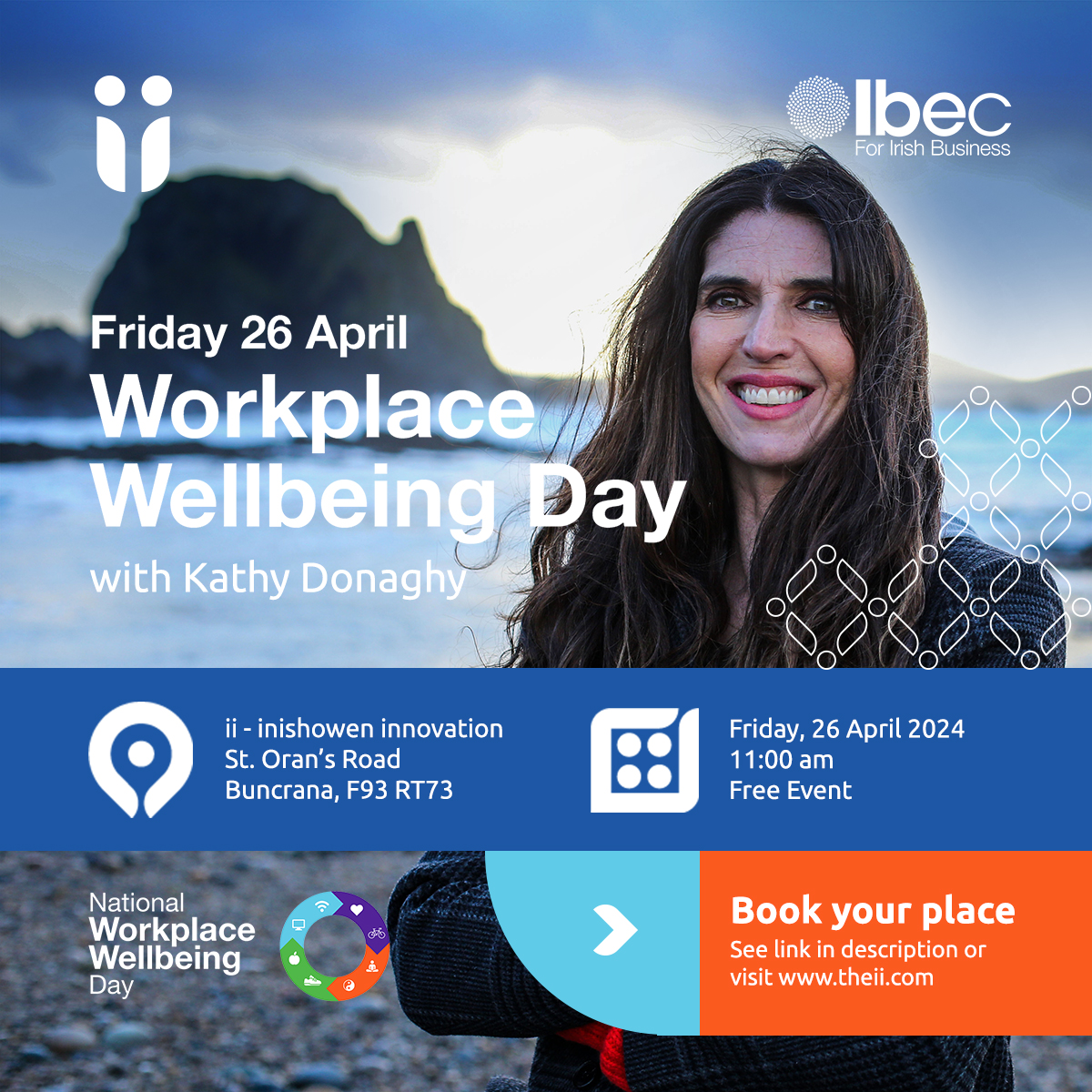 🌟 Join us for #WorkplaceWellbeingDay with @kathydjourno! 
Explore the synergy of nature and collaboration as Kathy shares her insights on finding balance and fulfillment in your life.
Friday 26 April at 11am in the ii
Reserve now: theii.com/event/workplac…
